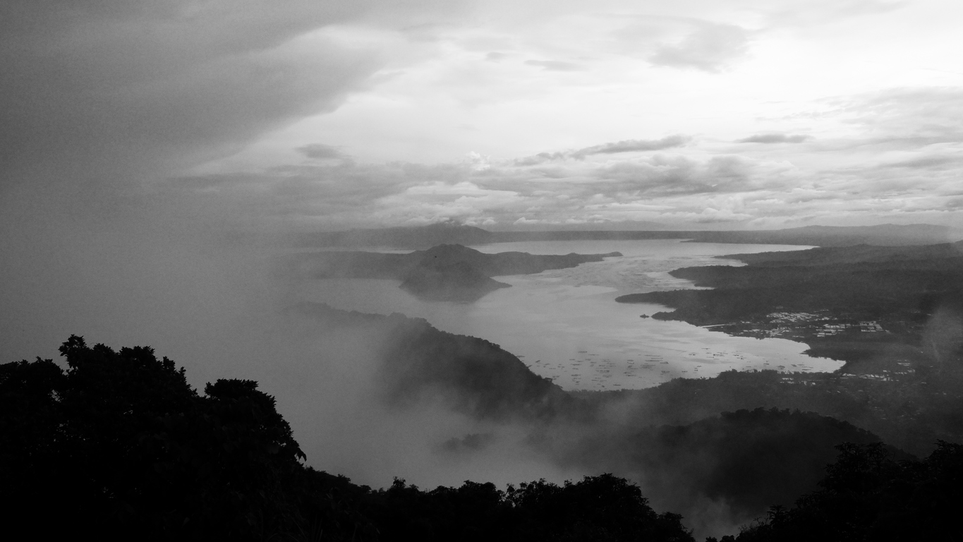 Cloudy Taal lake in the Philippines.