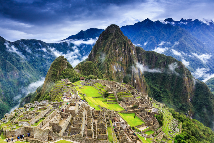 Beautiful and breathtaking scenery of Machu Picchu in Peru in the mountains.