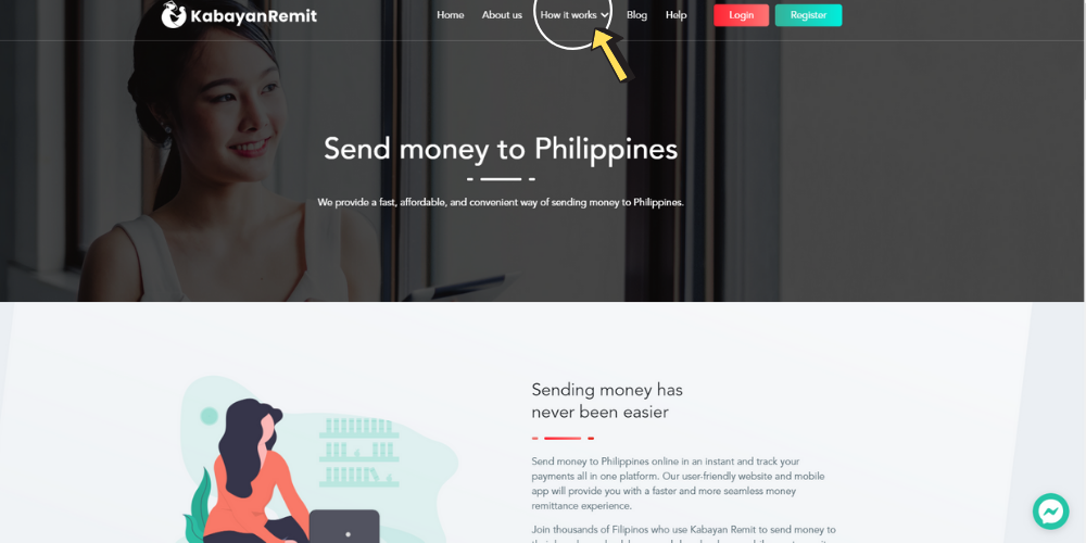 How It Works page on Kabayan Remit website