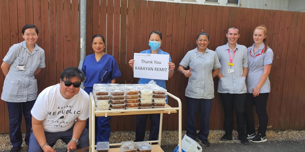 NHS nurses thanking Kabayan Remit for the free lunch they received.
